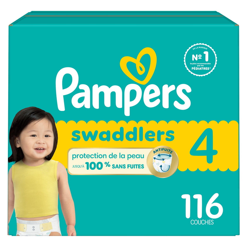 Pampers Swaddlers Diapers, Size S4 (15-34 lbs), 116 Count, Absorbent, Keeps Baby Dry and Comfortable, Skin Safe Disposable Baby Diaper 🍁 All In One Marketplace Canada