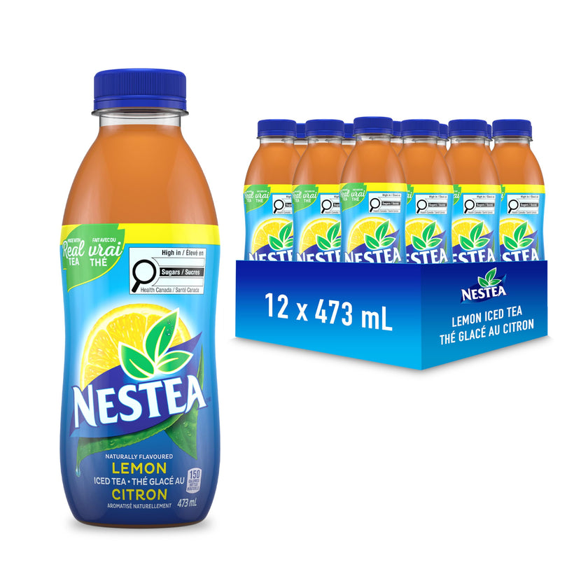 Nestea Naturally Flavoured, Lemon Iced Tea, 473mL, 12 Count 🍁 All In One Marketplace Canada