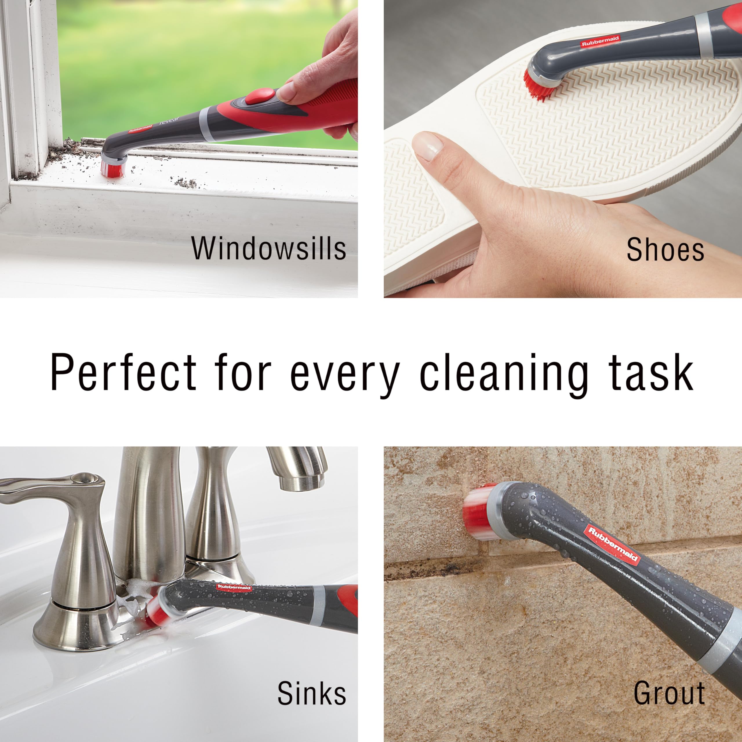 Rubbermaid Reveal Power Scrubber, Grout & Tile Bathroom Cleaner, Shower Cleaner, and Bathtub Cleaner, Multi-Purpose Scrub Brush 🍁 All In One Marketplace Canada