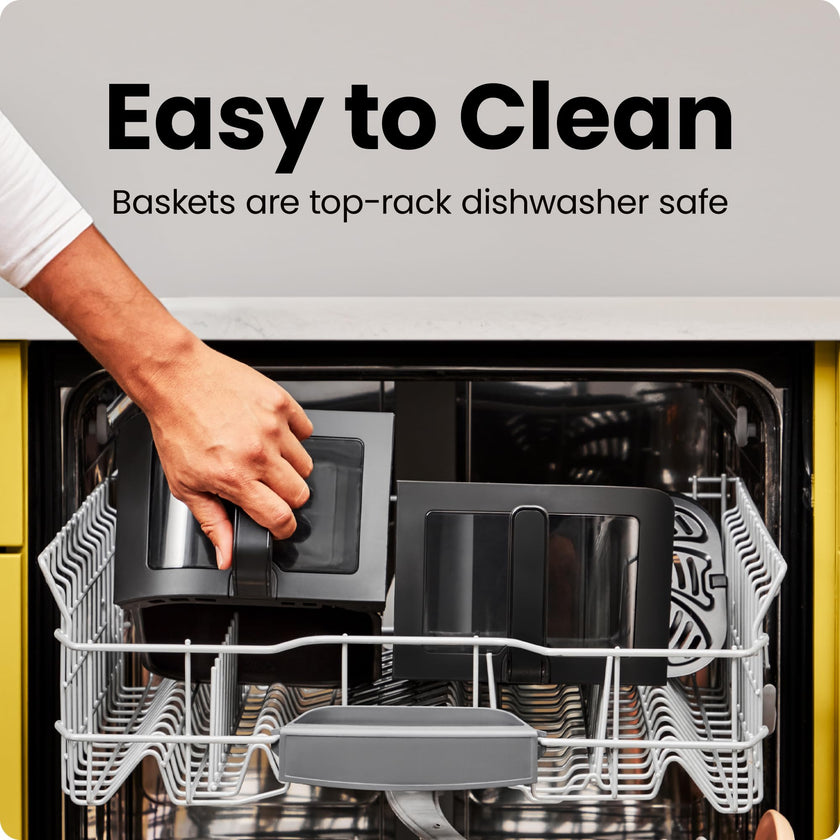 CHEFMAN 6 Quart Dual Basket Air Fryer Oven with Easy View Windows, Sync Finish, Hi-Fry, Auto Shutoff, 2 Independent 3Qt Nonstick Dishwasher Safe Frying Baskets, Digital Double Air Fryer - Black 🍁 All In One Marketplace Canada