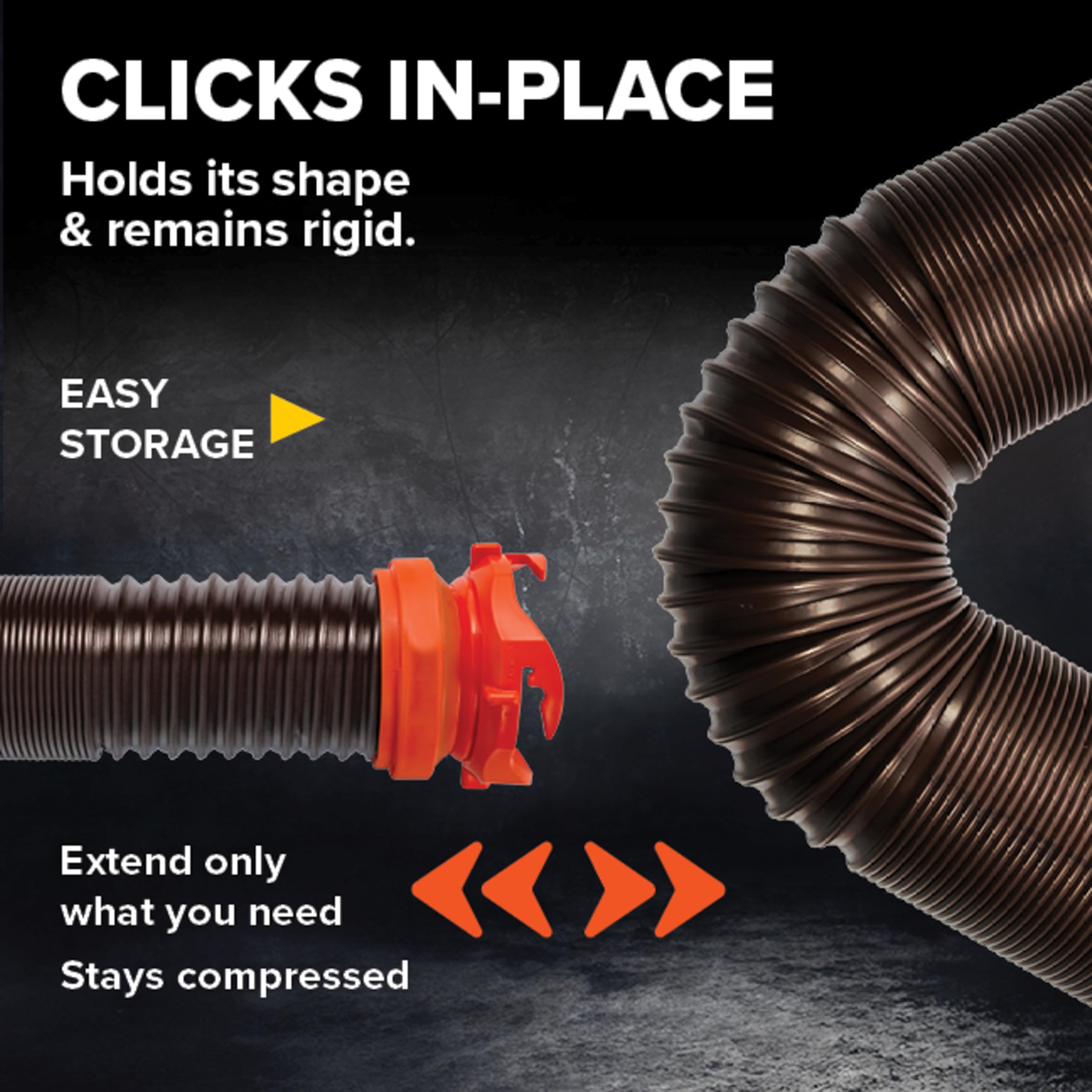 Camco RhinoFLEX 15' Camper/RV Sewer Hose Kit — Includes 4-in-1 Adapter, Clear Elbow, & Caps — Connects to 3″ Slip & 3″, 3 1/2″, 4″ NPT Threaded Sewer Connections (39770) 🍁 All In One Marketplace Canada