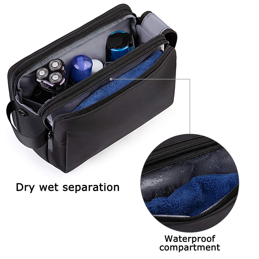 BAGSMART Toiletry Bag for Men, Travel Toiletry Organizer Dopp Kit Water-resistant Shaving Bag for Toiletries Accessories, Door Room Essentials, Black-medium 🍁 All In One Marketplace Canada