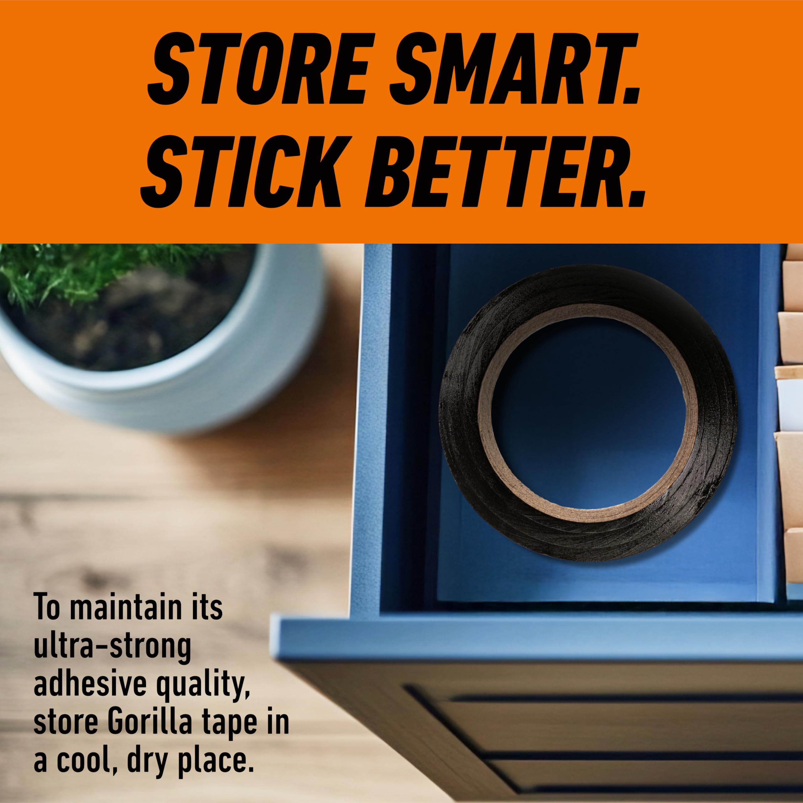 Gorilla Tape, Duct Tape, Utility Tape, Triple Layer Strength, Indoor & Outdoor, Weather Resistant Shell, 1.88 in x 50 yd, Black, (Pack of 1) 🍁 All In One Marketplace Canada