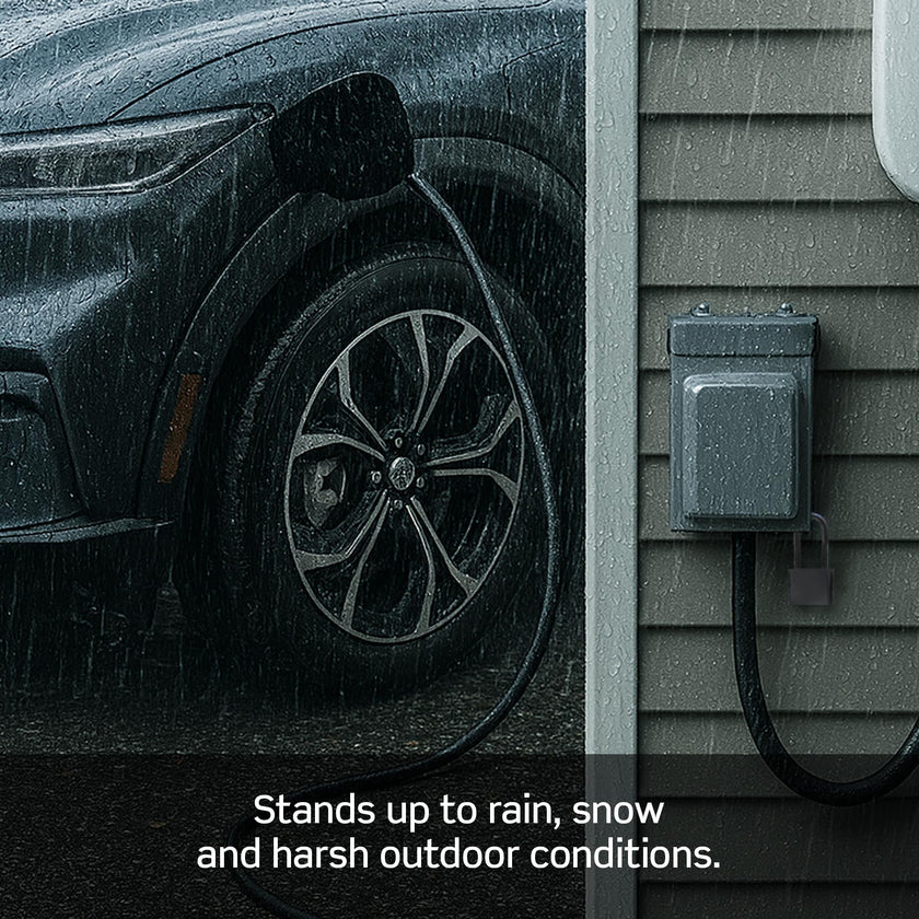 Leviton 50A Outdoor EV Charging Outlet with Metal Weather-Resistant Cover, Surface Mount, EVCVM-050, Gray 🍁 All In One Marketplace Canada