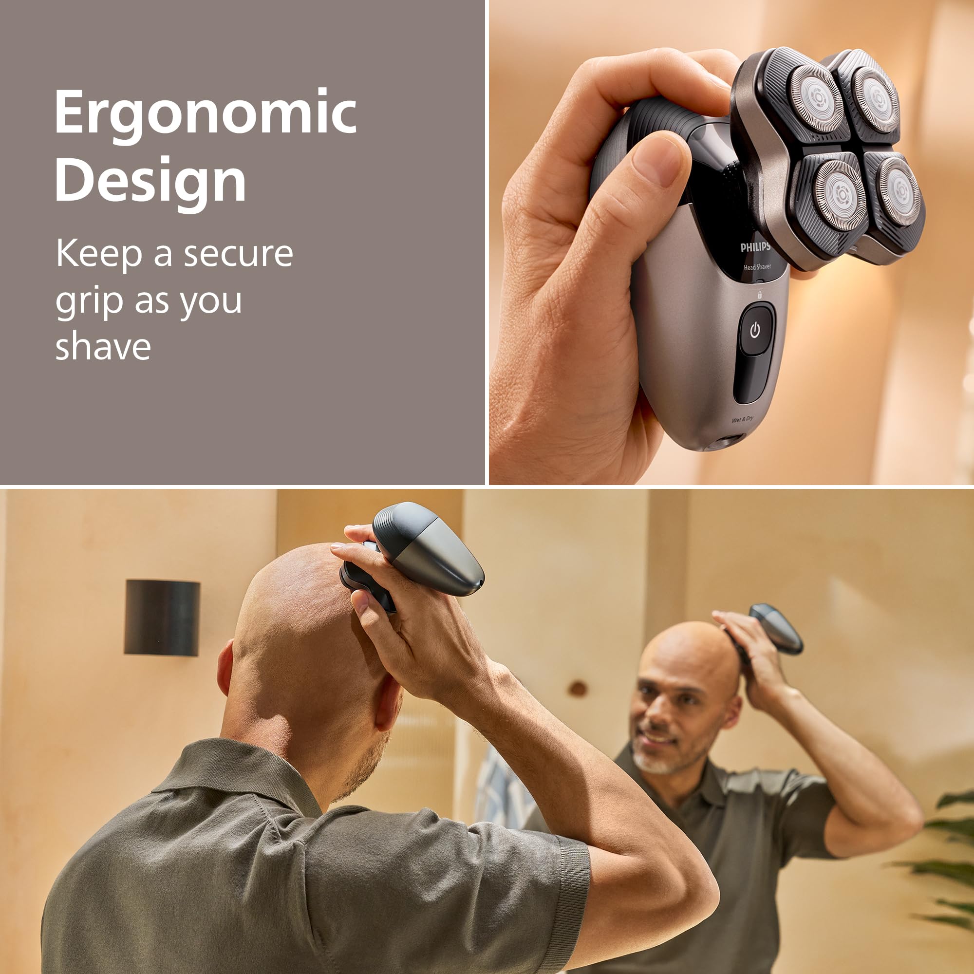 Philips Head Shaver Pro 7000 Series - Skull Shaver For Men and Women, 360° Flexing Head & ComfortCut Blades for Clean Shave, Gentle on Skin, Model HS7980/28 🍁 All In One Marketplace Canada