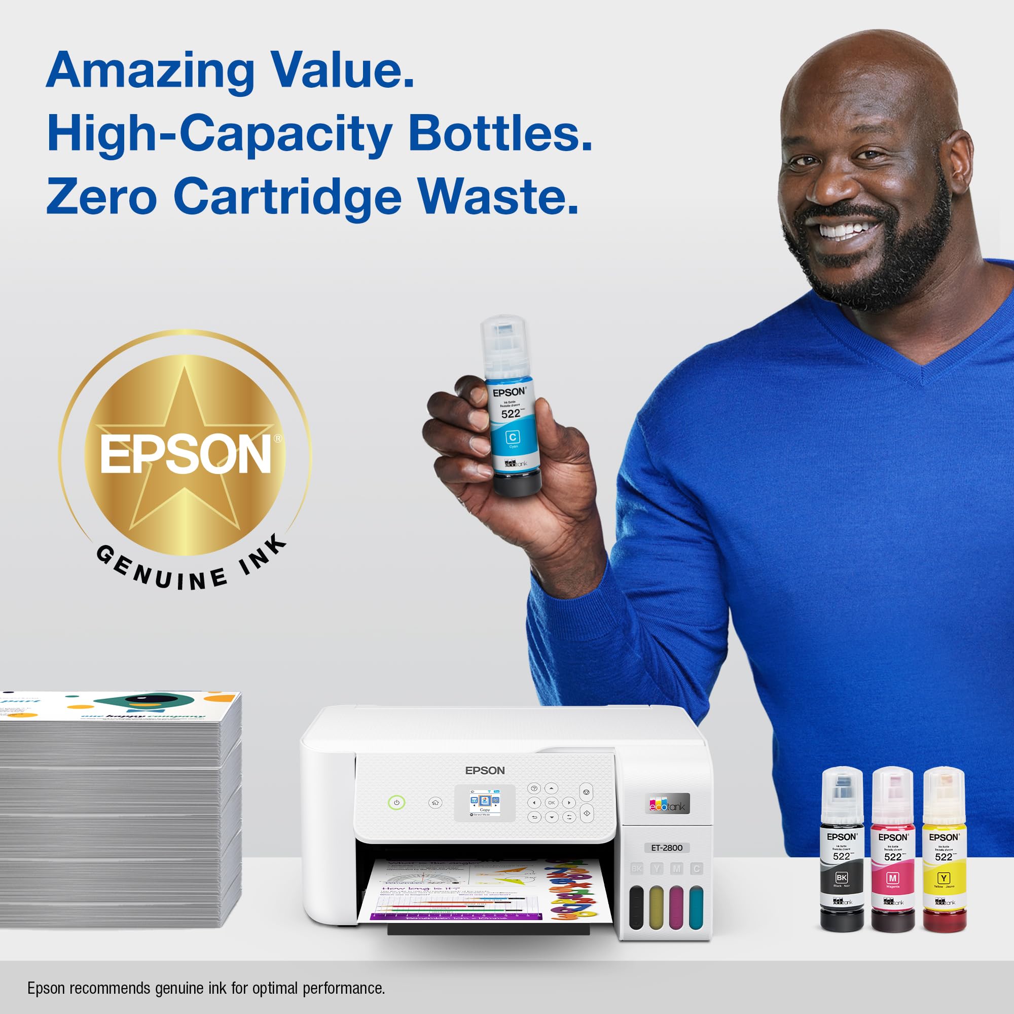 Epson 522 EcoTank Ink Ultra-High Capacity Bottle, Black (T522120-S) - Compatible with ET-2400, ET-2720, ET-2800, ET-2803, ET-2840, ET-4700, ET-4800, ET-4810 🍁 All In One Marketplace Canada
