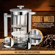 KICHLY 34 OZ French Press, Stainless Steel Double Walled Insulated Coffee Press with Refined Filters, Espresso and Tea Maker - Silver 🍁 All In One Marketplace Canada