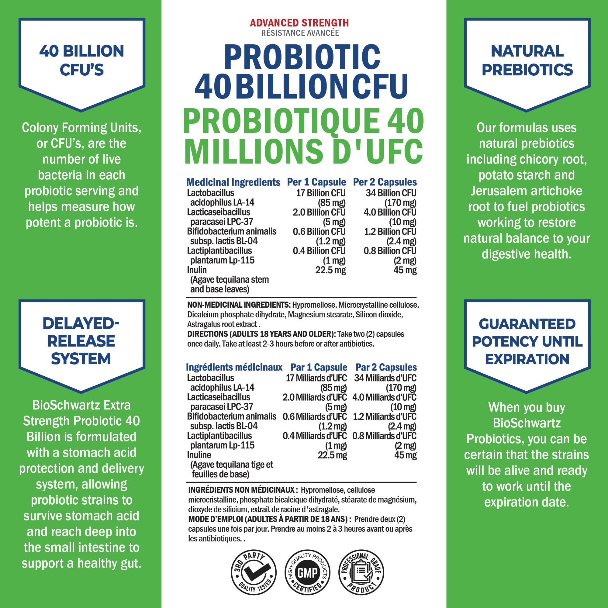 Daily Probiotic for Women & Men with 40 Billion CFU - Gut Health Complex with Probiotic for Women & Men - Shelf Stable Pre & Probiotics for Bloating Relief Digestive Enzyme Health | Non-GMO, 120ct 🍁 All In One Marketplace Canada