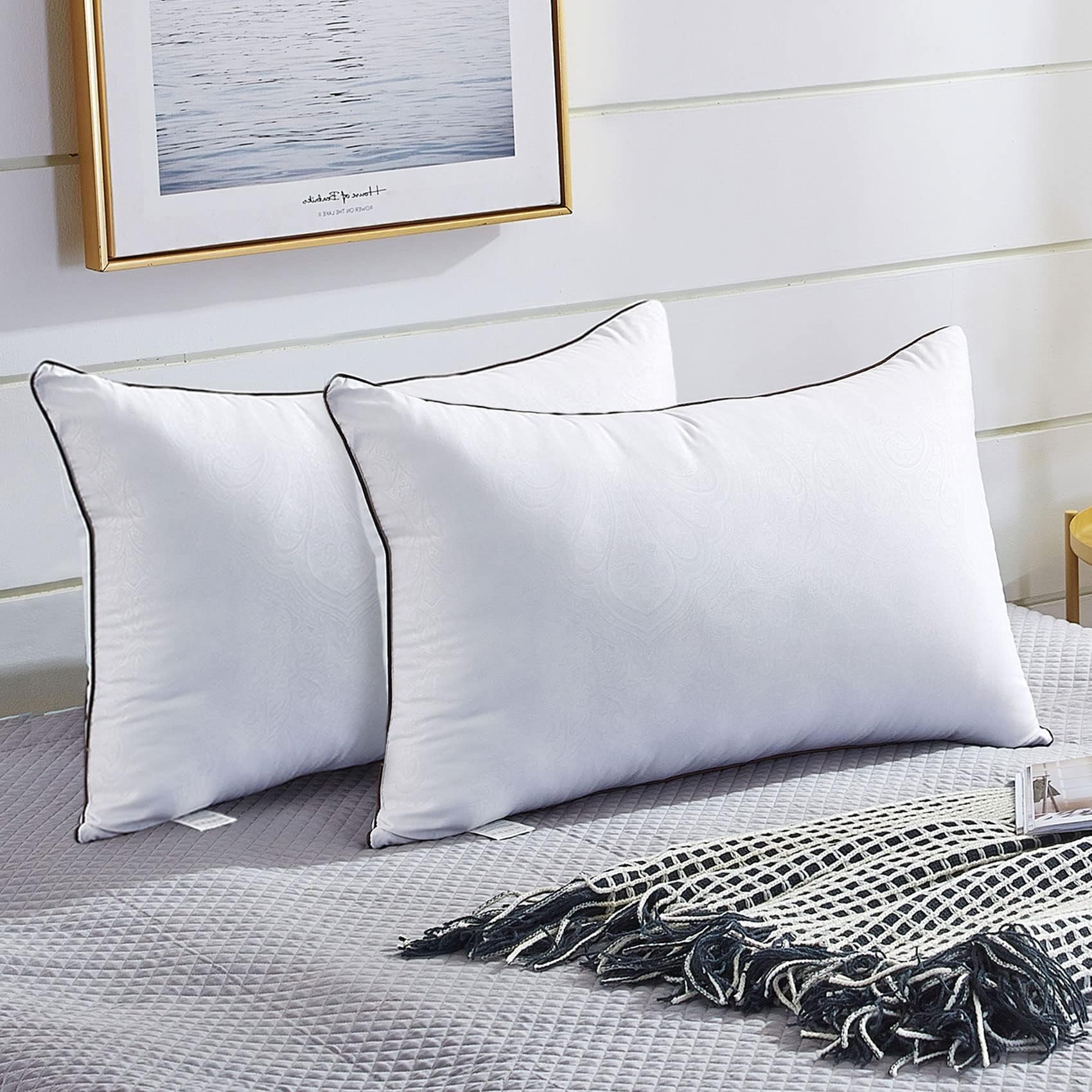 JOLLYVOGUE Pillows Queen Size 2 Pack for Sleeping, Soft and Supportive Bed Pillow for Side and Back Sleeper, Down Alternative Hotel Collection Pillows-20 x30 🍁 All In One Marketplace Canada