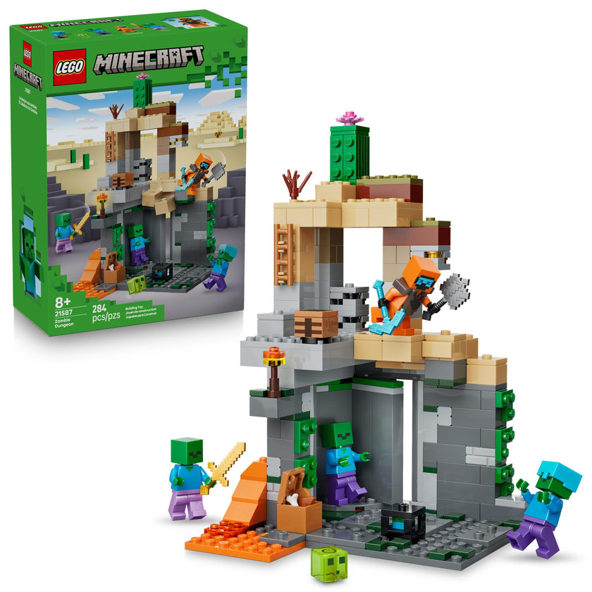 LEGO Minecraft Zombie Dungeon Building & Pretend Play Toy for Boys & Girls - Video Game Playset & Toy Figures for Kids, Ages 8+ - W/Wandering Wastelands Minifigure - Gift Idea for Birthdays - 21587 🍁 All In One Marketplace Canada
