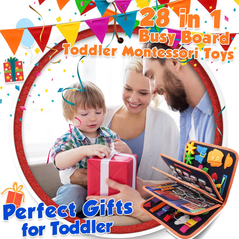 ZOOI Toddler Toys Busy Board - Montessori Toys for 1-5 Year Old Boy Girl Birthday Gifts for Kids, Sensory Toys Baby Essentials, Busy Book for Toddlers 1-5 Year Old, Airplane Activities Toys Gifts 🍁 All In One Marketplace Canada