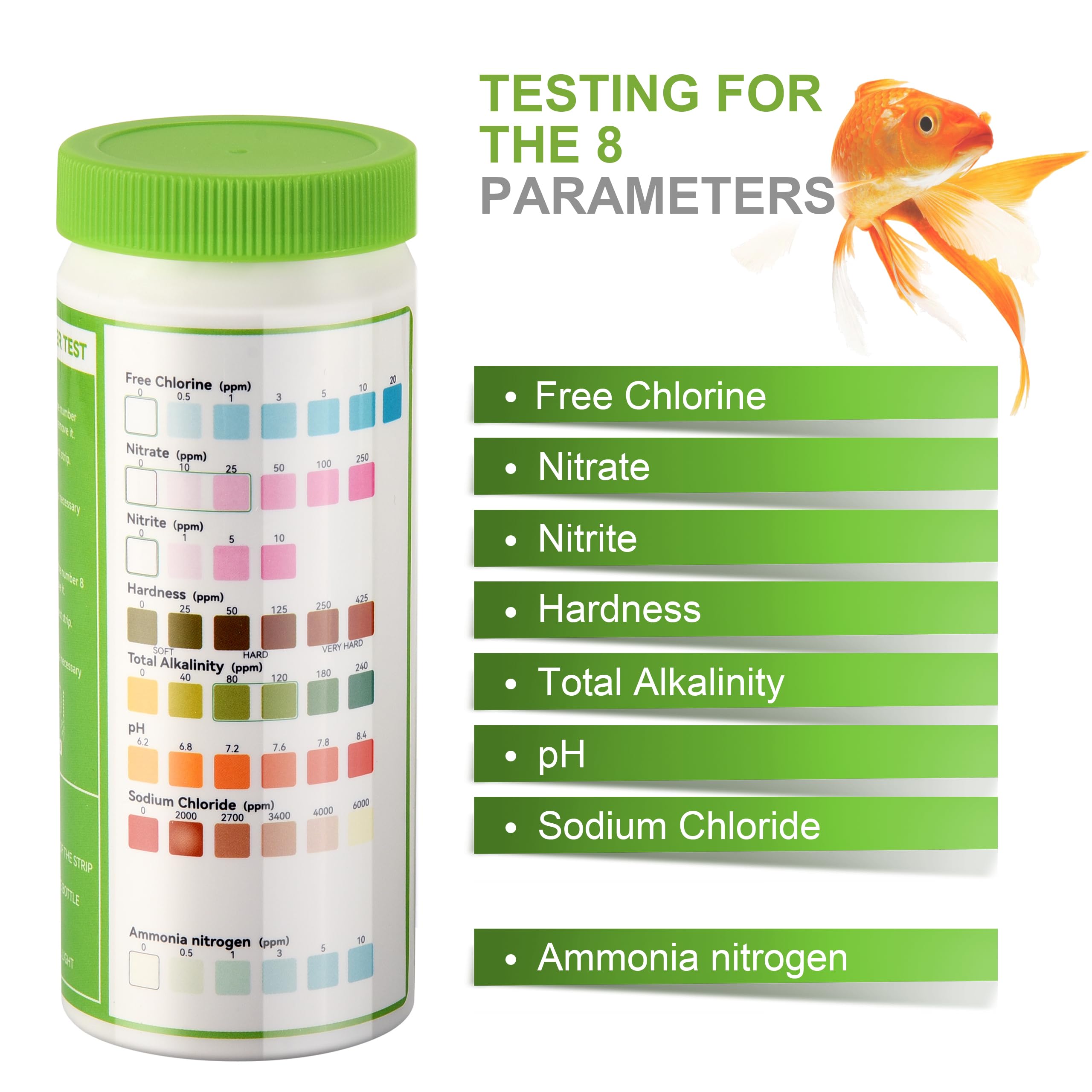 AAwipes Aquarium Ammonia Test Strips 8-in-1 | 50 Strips | Quick & Accurate Water Testing for Freshwater & Saltwater Tanks -Test pH, Carbonate, Alkalinity, Hardness, Chlorine, Nitrite, etc. (K02-50) 🍁 All In One Marketplace Canada