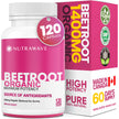 Nutrawave Organic Beetroot Capsules 1400mg – High Potency Nitric Oxide Booster for Energy, Heart & Brain Health – 120 Vegan, Non-GMO Beta Vulgaris Supplements – Raw Beet Root Powder with Vitamins & Antioxidants 🍁 All In One Marketplace Canada