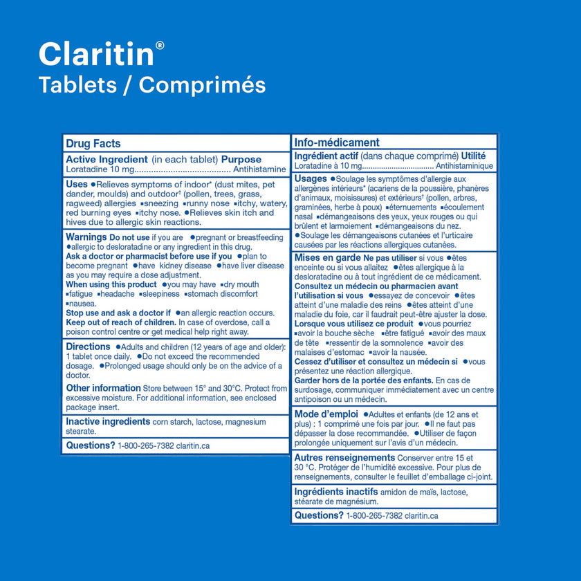 Claritin Allergy Medicine, 24-Hour Non-Drowsy Relief 10 mg, 20 Tablets 🍁 All In One Marketplace Canada