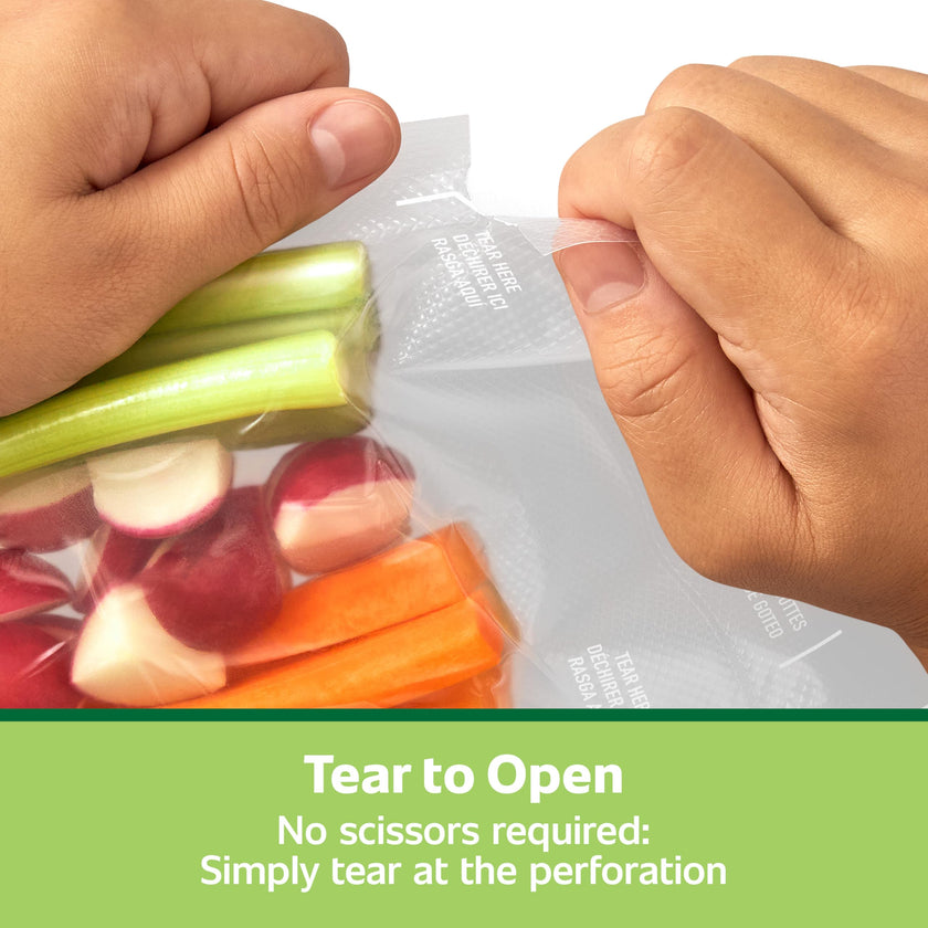 FoodSaver Quart Pre-Cut Vacuum Seal Bags (946 mL), Easy Use, Align to Seal and Tear to Open Vacuum Sealer Food Storage Bags, 43 Pack 🍁 All In One Marketplace Canada