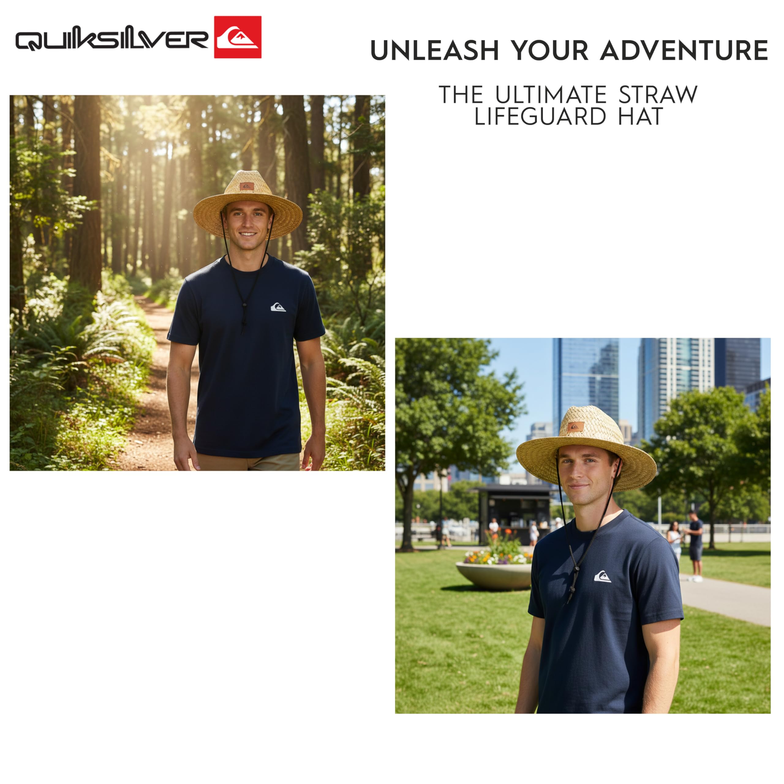 Quiksilver Men's Wide Brim Outdoor Lifeguard Straw Sun Hat, Natural, XX-Large 🍁 All In One Marketplace Canada