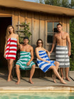 Utopia Towels 4 Pack Cabana Stripe Beach Towels (30x60 inches) - 100% Ring Spun Cotton Large Pool Towels, Soft and Quick Dry Swim Towels (Blue,Grey,Red,Green) 🍁 All In One Marketplace Canada
