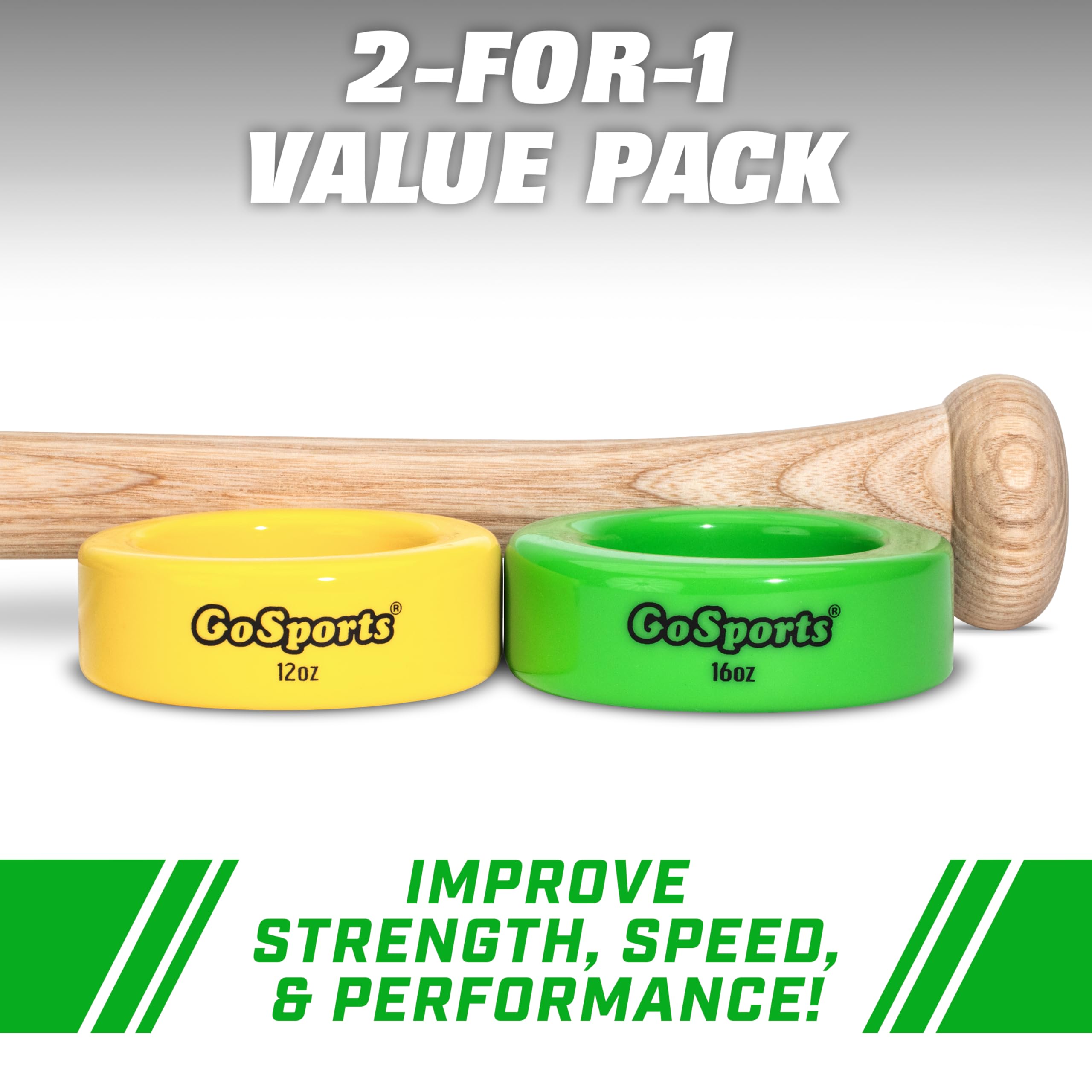 GoSports Baseball and Softball Bat Weights - 2 Pack Baseball Donuts - 16 oz & 12 oz 🍁 All In One Marketplace Canada