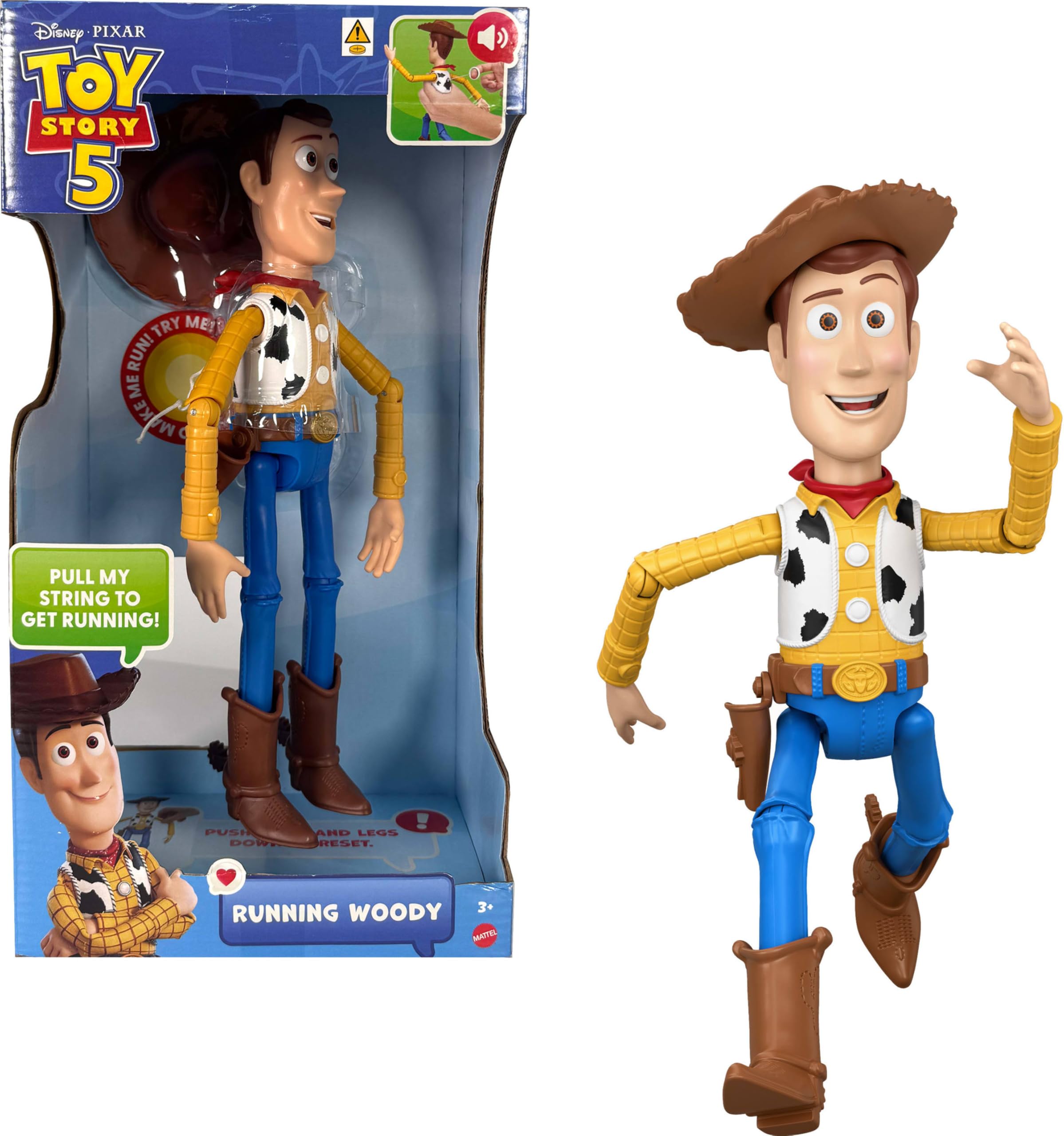 Mattel Disney and Pixar Toy Story 5 Running Woody 12 Inch Action Figure with 50 Plus Movie Phrases and Sounds, Movie-Accurate 🍁 All In One Marketplace Canada