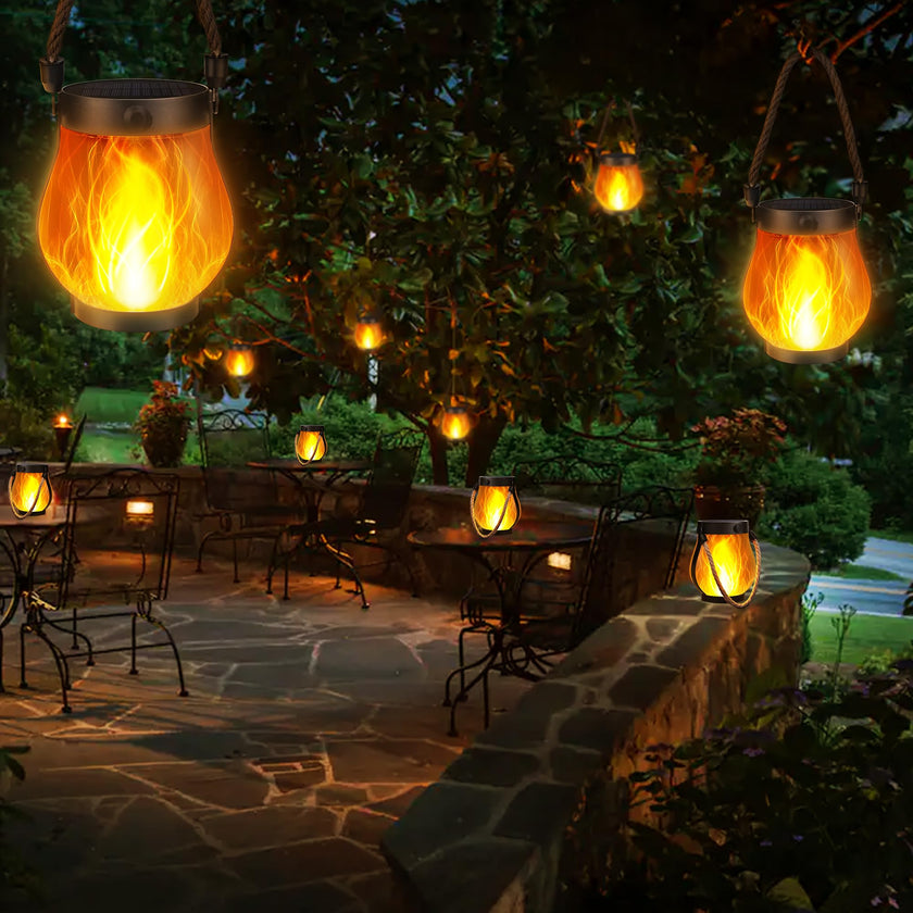 iBaycon 2 Pack Gen2 Solar Lantern Lights USB Ultra-Real Flame, Warm White 🍁 All In One Marketplace Canada