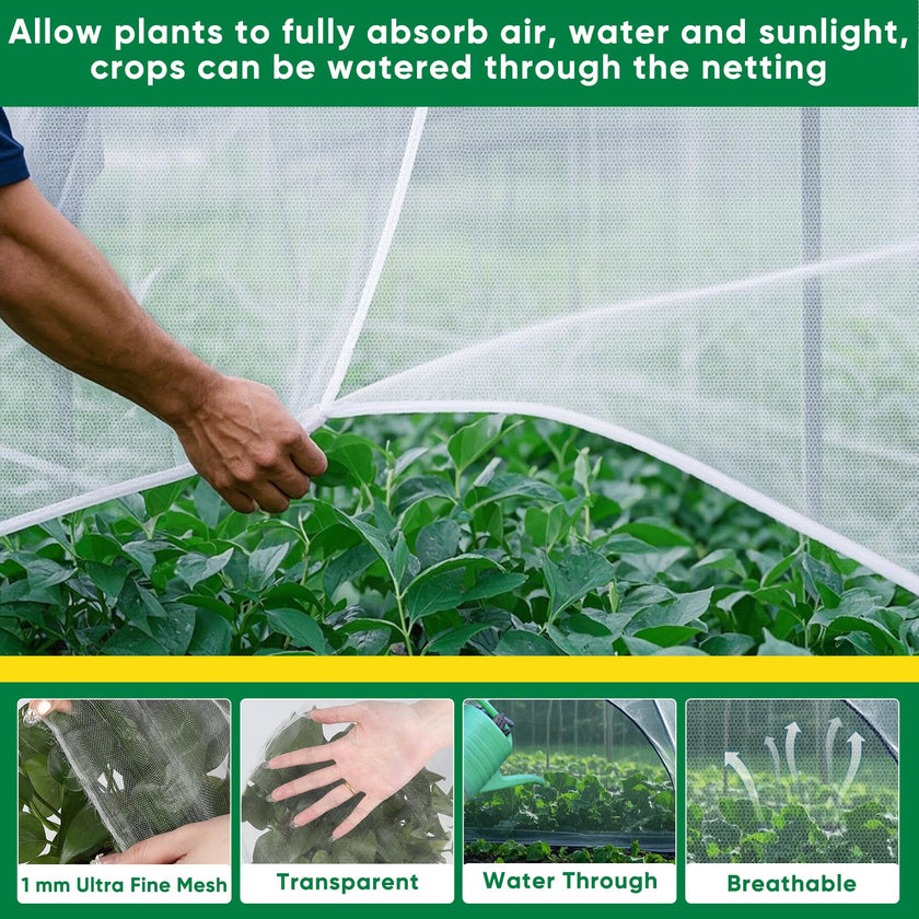 Ultra Fine Insect Mesh Garden Netting 3M x 15M, Extra Large Insect & Bird Barrier Netting, Crop Protection Plants Netting for Vegetables, Fruit Trees, Greenhouse, Customizable Plant Cover Protection 🍁 All In One Marketplace Canada