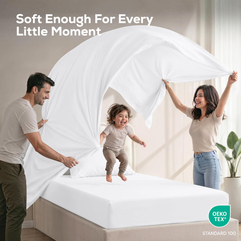 Utopia Bedding Twin/Single Bed Sheets - 3 Piece Twin Size Cooling Sheet Set - Hotel Luxury Soft Breathable Microfiber, Oeko-TEX, Deep Pocket Easy Fit & Care, Fade & Wrinkle Resistant, White 🍁 All In One Marketplace Canada