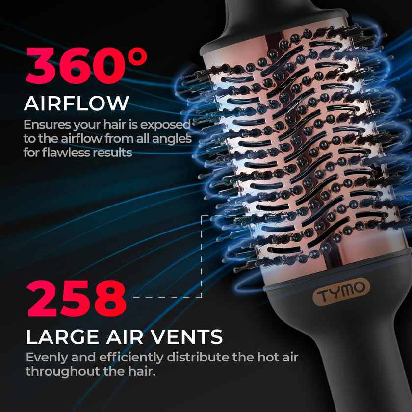 TYMO Hair Dryer Brush Blow Dryer Brush in One, 4 in 1 Ionic Hairdryer and Styler Volumizer with Oval Titanium Barrel, Hot Air Straightener for Smooth Frizz-Free Blowout, Gold 🍁 All In One Marketplace Canada