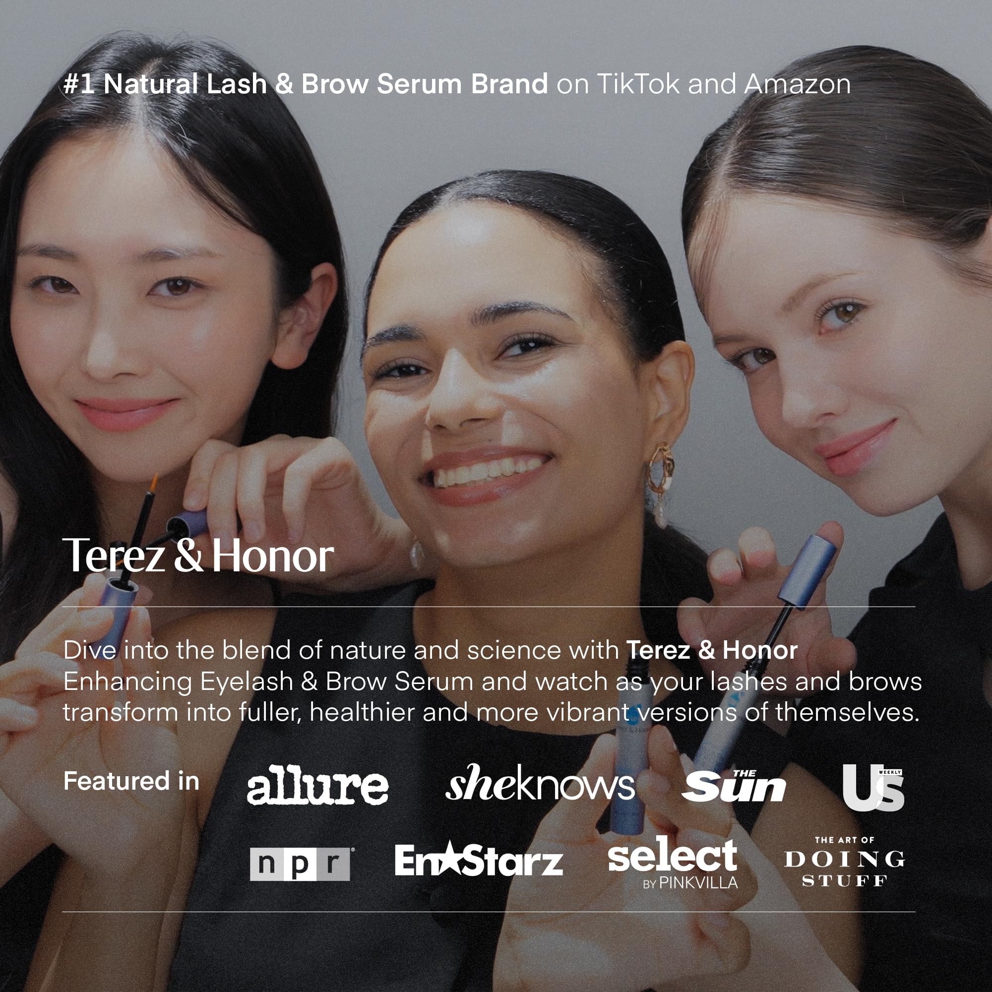 Terez & Honor Enhancing Lash & Brow Serum for Fuller, Thicker-Looking Lashes – Peptide Conditioner for Healthier-Looking Brows & Lashes, Gentle & Nourishing Formula 🍁 All In One Marketplace Canada