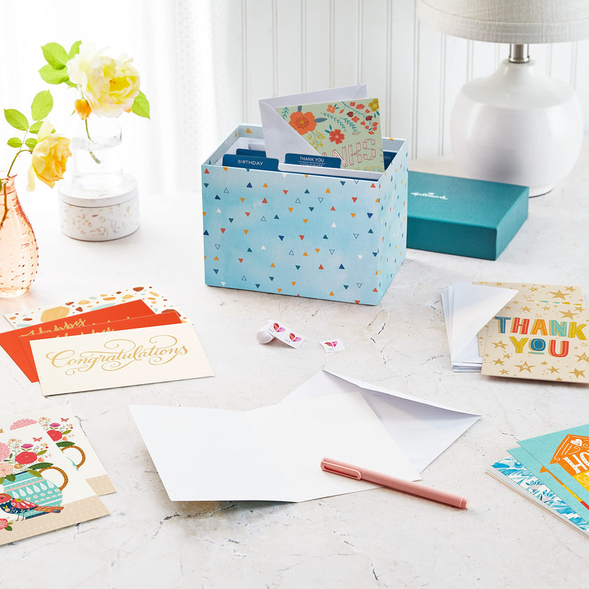 Hallmark All Occasion Boxed Set of Assorted Blank Greeting Cards with Card Organizer (Pack of 100)—Birthday, Thank You, Congratulations, Wedding, Baby, Thinking of You, Sympathy 🍁 All In One Marketplace Canada