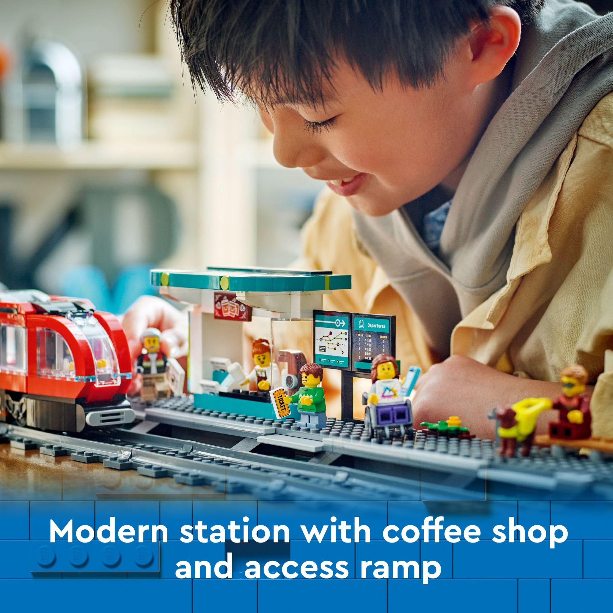 LEGO City Downtown Streetcar and Station Train Set - Kids Toy Train Building Set for Pretend Play & Imagination, Ages 7+ - Gift Ideas for Boys & Girls Birthdays - 60423 🍁 All In One Marketplace Canada