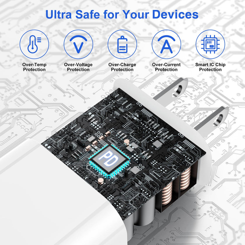 USB C Charger for iPhone 17 16 15,10FT USB C Cable and USB C Fast Charger Blcok for iPhone 17 16 Pro Max/17Air/17E/16E/16 Plus, iPhone 17 16 Fast Charging Cable iPad Pro 12.9/11 in,iPad -White 🍁 All In One Marketplace Canada