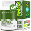 Nutrawave ORGANIC MORINGA LEAF Capsules 1200mg High Potency (2 x 600mg) – Gluten Free, Non-GMO, Vegan-Friendly Antioxidant Supplement -120 Capsules 🍁 All In One Marketplace Canada