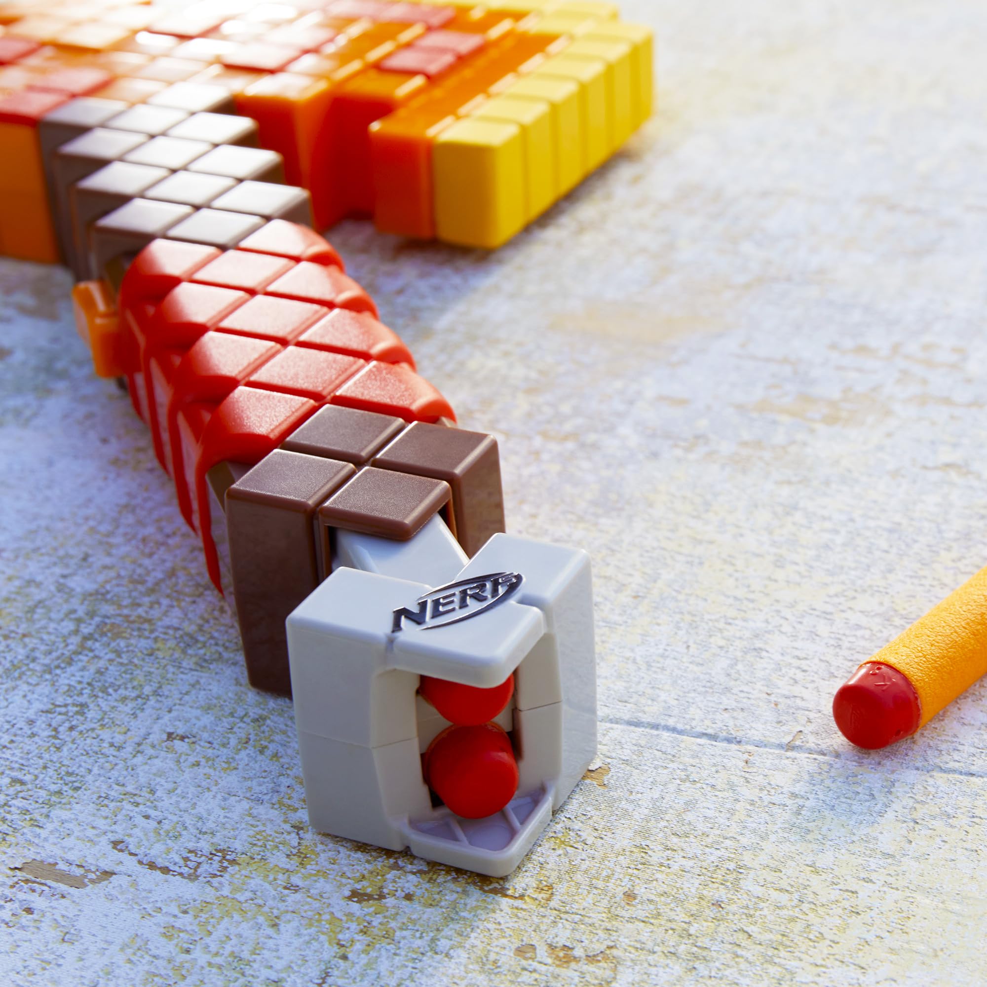 Nerf Minecraft Firebrand, Dart Blasting Axe, 6 Nerf Elite Foam Darts, Design Inspired by Minecraft Axe in The Game, Pull Down Priming, Minecraft Toys 🍁 All In One Marketplace Canada