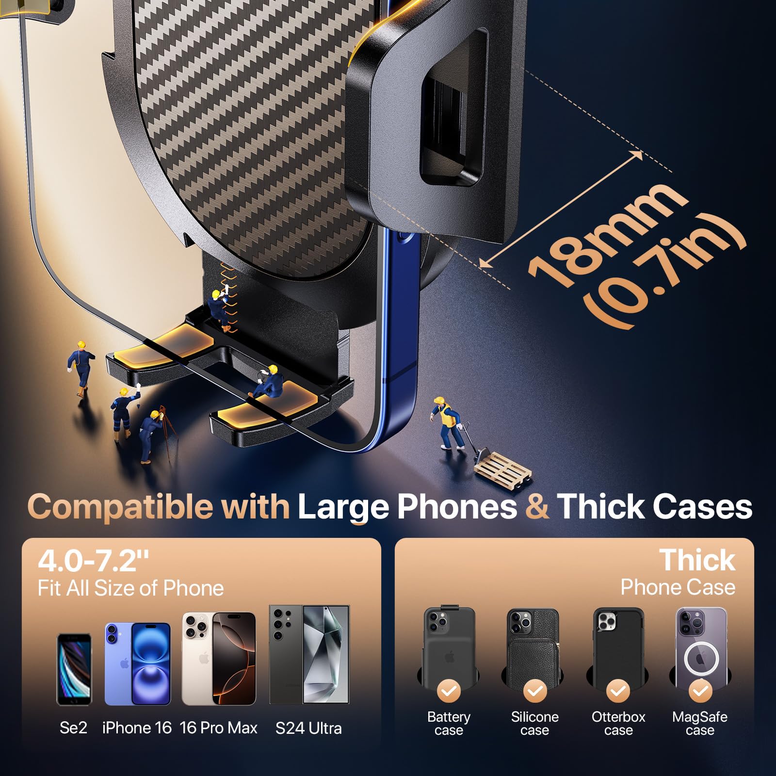 Miracase Phone Holder for Your Car, GPS Vehicle Mounts with Suction Cup Base & Vent Hook, Long Adjustable Arm & 360° Rotation for Multiple Viewing Angles, Compatible with 4-7.2 Inch Phones 🍁 All In One Marketplace Canada