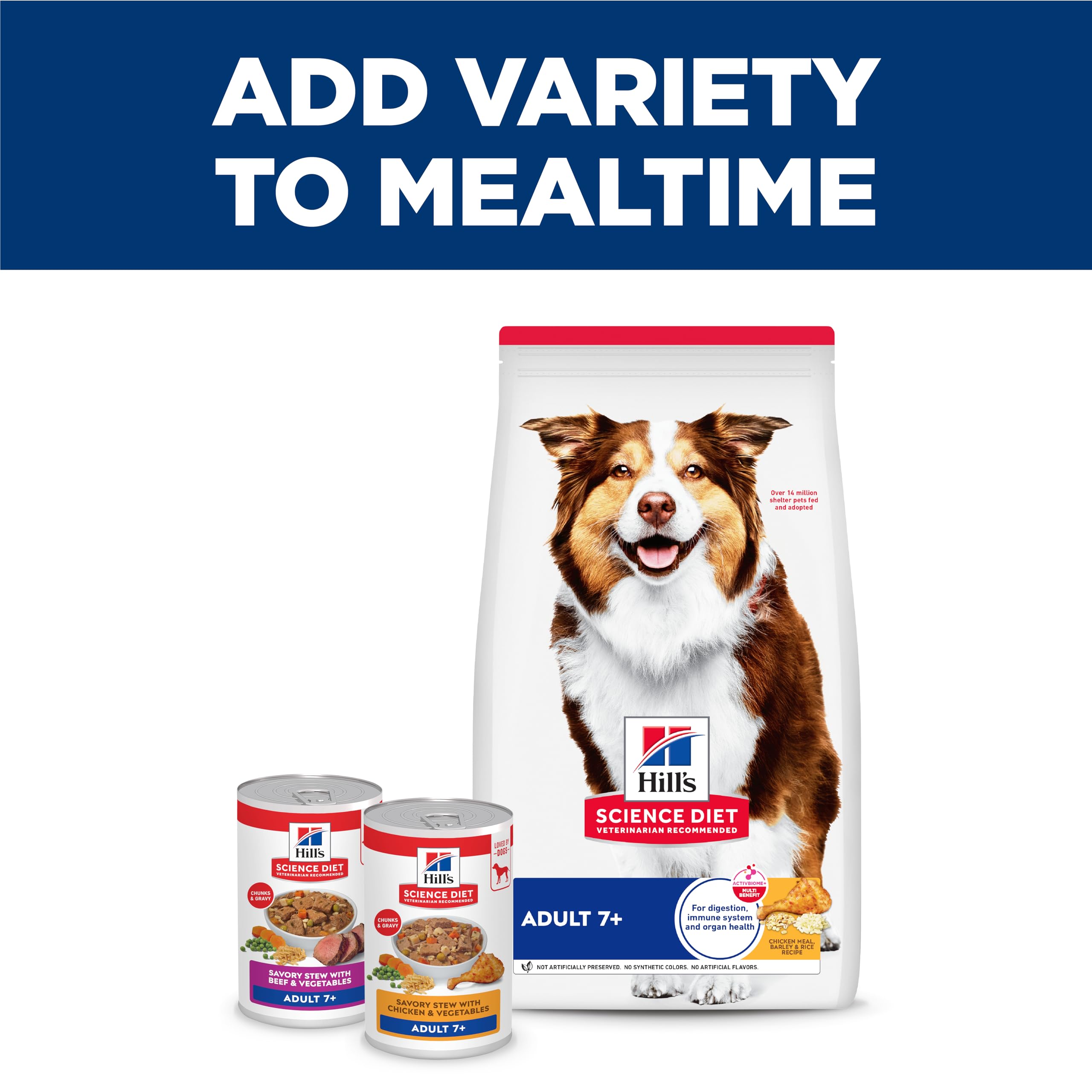 Hill's Science Diet Adult 7+, Senior Premium Nutrition, Wet Dog Food, Beef & Vegetables Stew, 12.8 oz Can, Case of 12 🍁 All In One Marketplace Canada