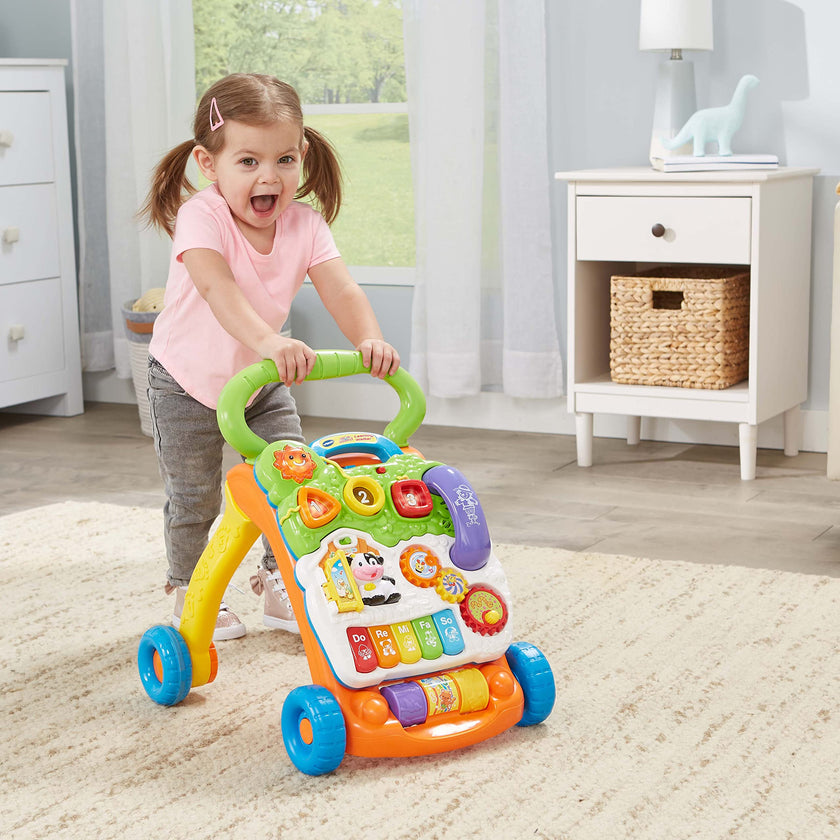 VTech Sit-to-Stand Learning Walker (Frustration Free Packaging - English Version), Orange 🍁 All In One Marketplace Canada