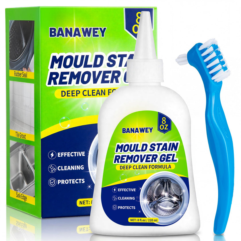 Mould Remover Gel - Household Washing Machine Cleaner, Tile Grout Cleaner with Brush, Mildew Stain Remover for Washer Rubber, Shower, Bathroom, Bathtub Caulk, Kitchen Sink, Fridge Seal, Wall - 8 Fl Oz 🍁 All In One Marketplace Canada