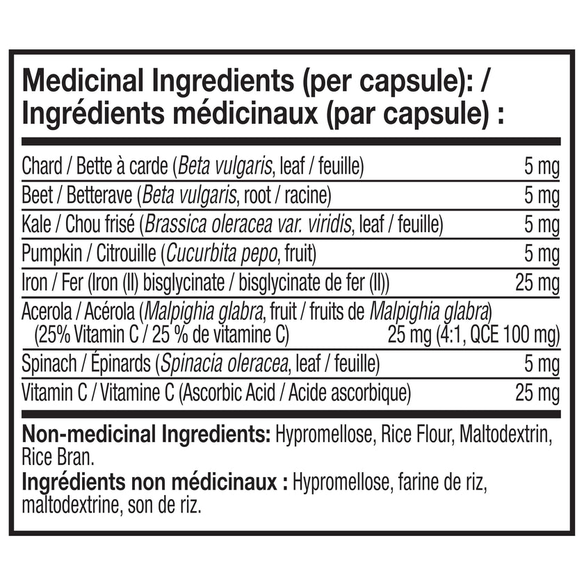 NATURELO Vegan Iron Supplement with Vitamin C and Organic Whole Foods, 90 Capsules, Gentle Iron Capsules for Women & Men with this Mineral Deficiency - Including Pregnancy, Anemia and Vegan Diets 🍁 All In One Marketplace Canada
