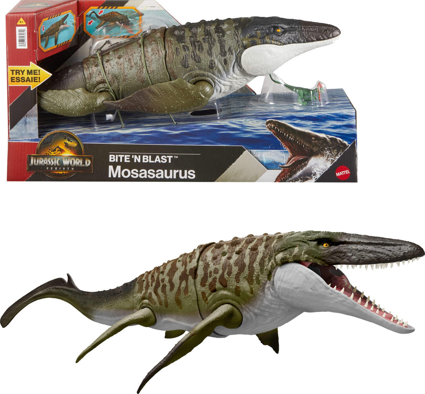 Mattel Jurassic World Rebirth Bite N Blast Mosasaurus & Mini Dinosaur 🍁 All In One Marketplace Canada