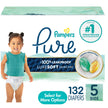 Pampers Pure Baby Diapers, Size 5 (27+ lbs), 132, Up to 100% Leakproof, Premium Hypoallergenic Soft Diapers 🍁 All In One Marketplace Canada
