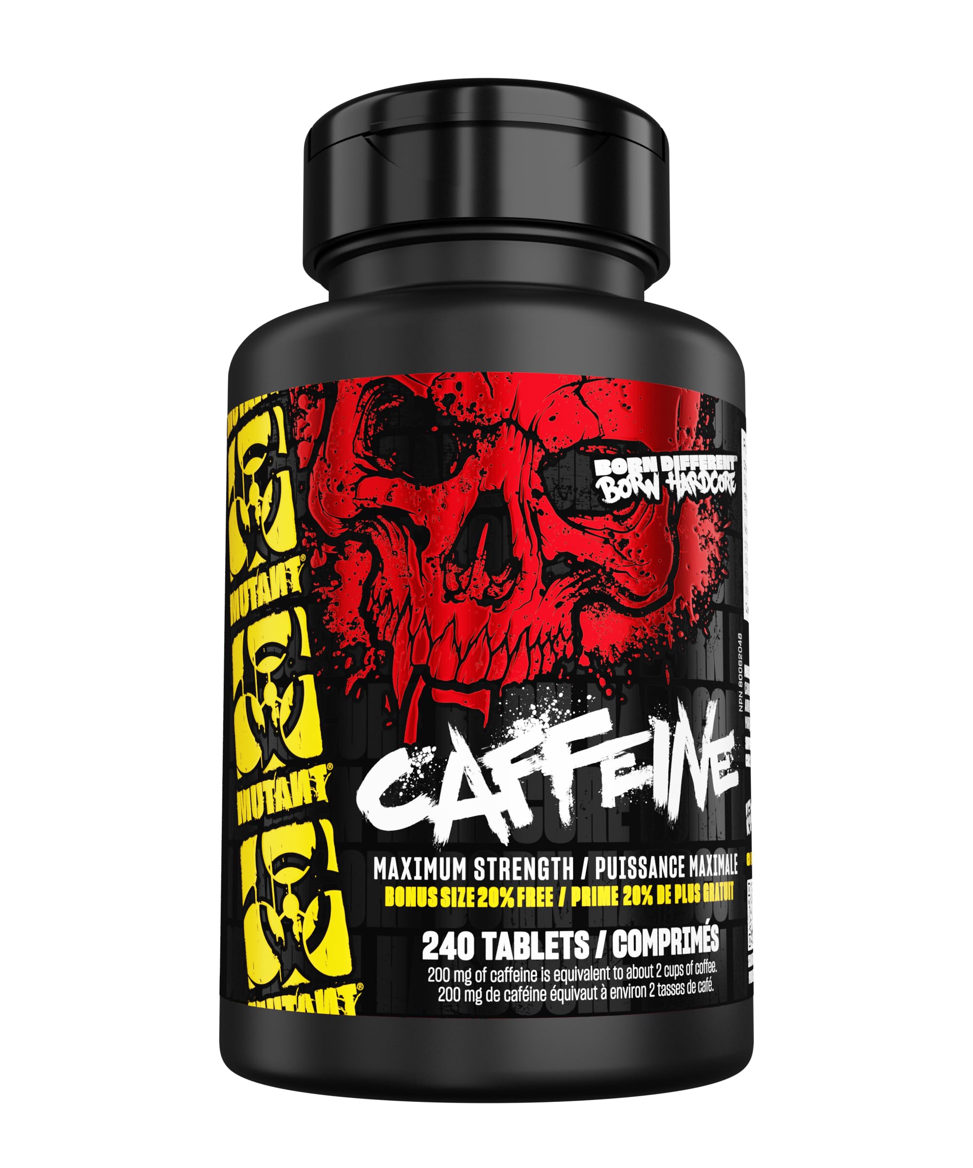 Mutant Caffeine - Maximum strength - 200mg caffeine equivalent - 240 tablets 🍁 All In One Marketplace Canada
