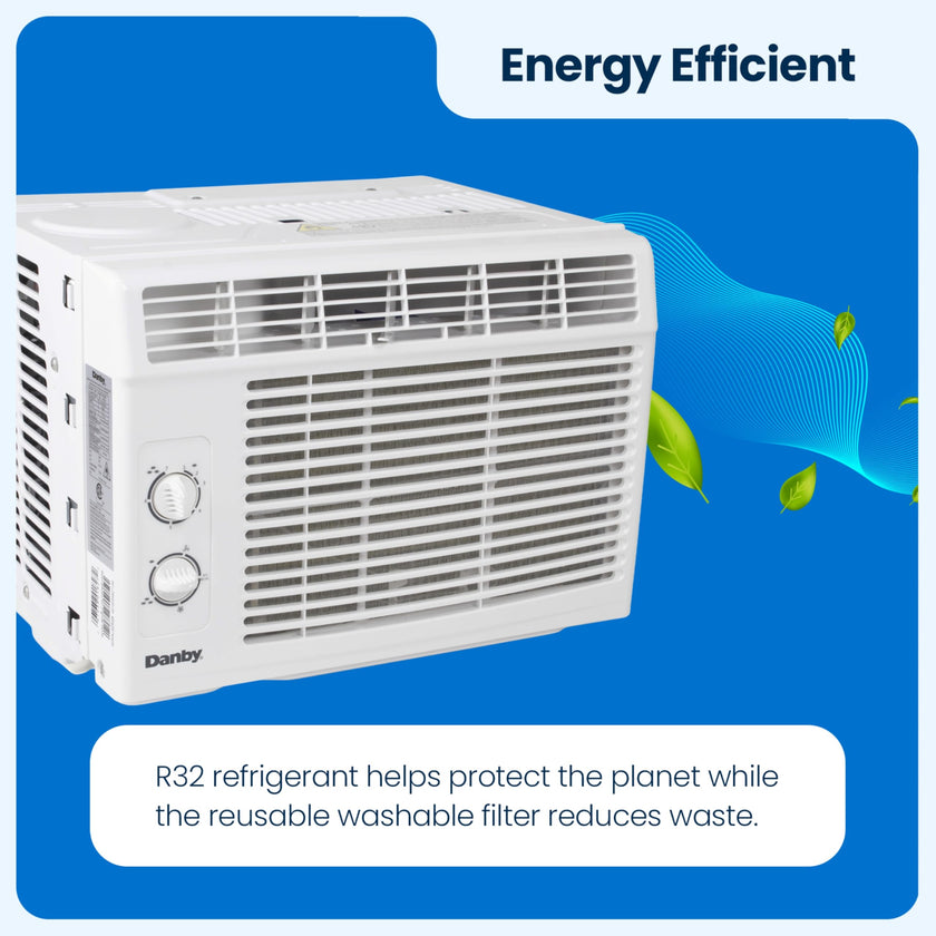 Danby DAC050MB1WDB 5,000 BTU Window Air Conditioner, 2 Cooling and Fan Settings, Easy to Use Mechanical Rotary Controls, Ideal for Rooms Up to 150 Square Feet 🍁 All In One Marketplace Canada