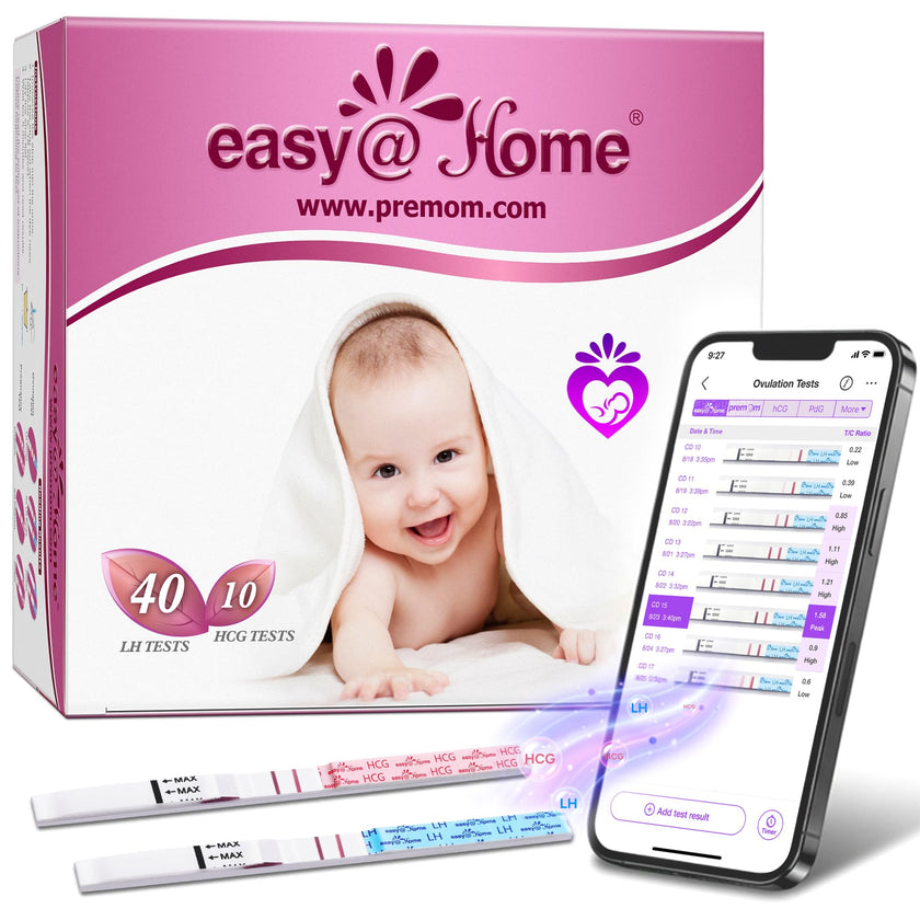 Easy@Home 40 Ovulation & 10 Early Pregnancy Tests Strips Kit: Accurate Clear Result & Easy to Use Fertility Test | 40 LH + 10 HCG 🍁 All In One Marketplace Canada