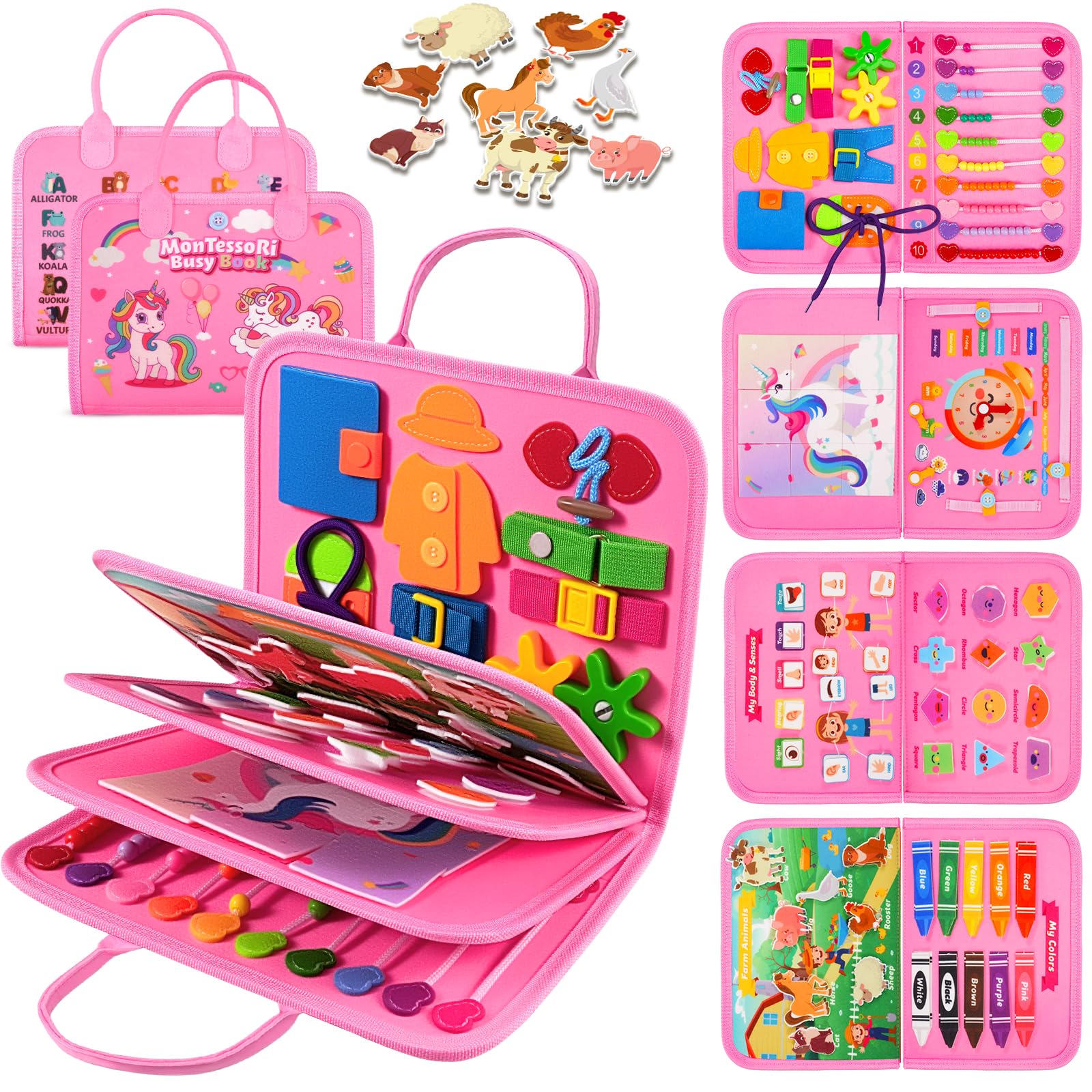 ZOOI Toddler Toys Busy Board - Montessori Toys for 1-5 Year Old Boy Girl Birthday Gifts for Kids, Sensory Toys Baby Essentials, Busy Book for Toddlers 1-5 Year Old, Airplane Activities Toys Gifts 🍁 All In One Marketplace Canada
