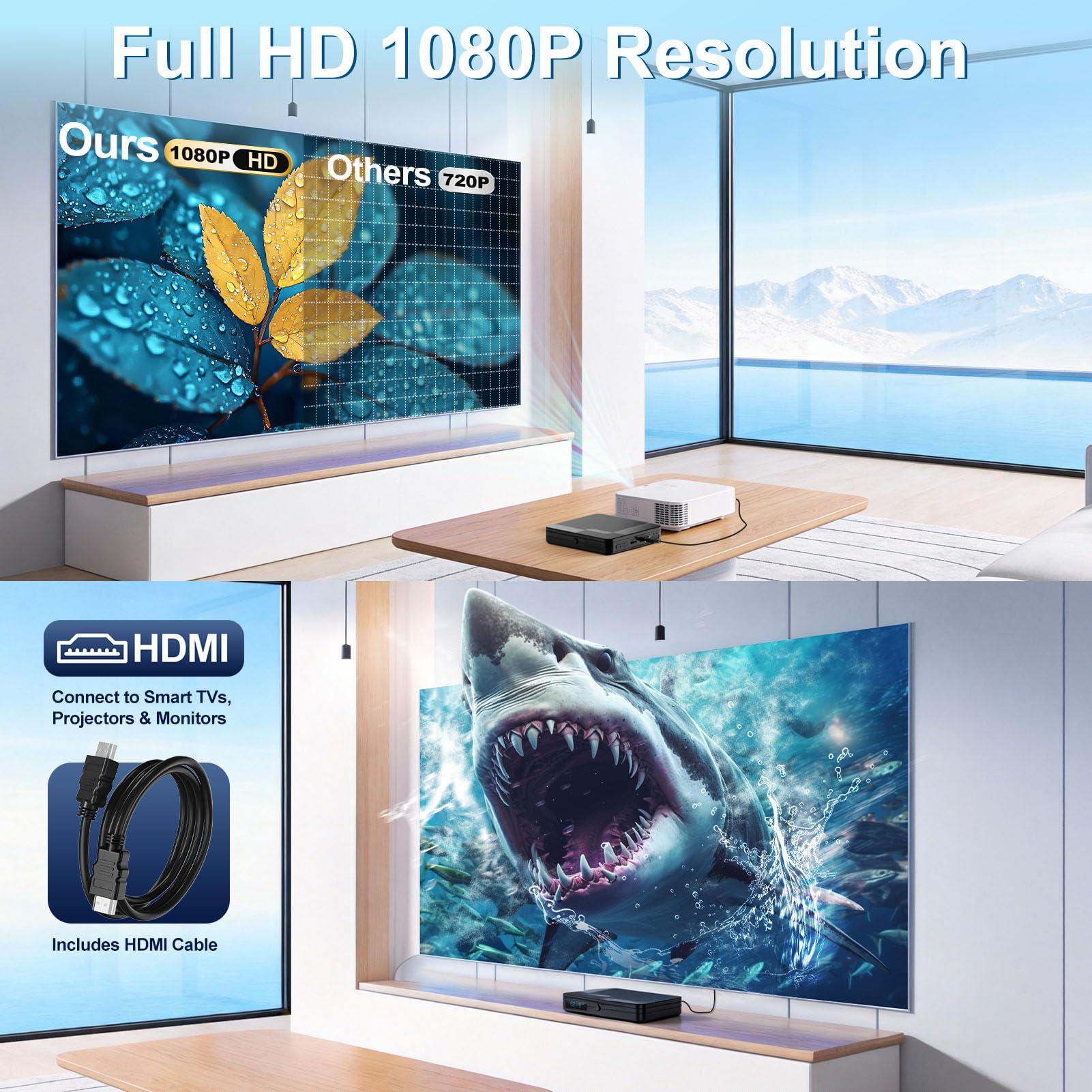 Homlab Mini DVD Player with Remote Control - All Region Free 1080P HD Small Compact CD DVD Player for Smart TV & Projector, Features HDMI Output, Headphone Jack, USB 2.0 Input, PAL/NTSC Support 🍁 All In One Marketplace Canada