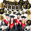 Graduation Decorations Class of 2026, 12Pcs Black and Gold balloons with Swirl and Graduation Garland Congrats Grad 2026 Banner for College High School Party Supplies 🍁 All In One Marketplace Canada