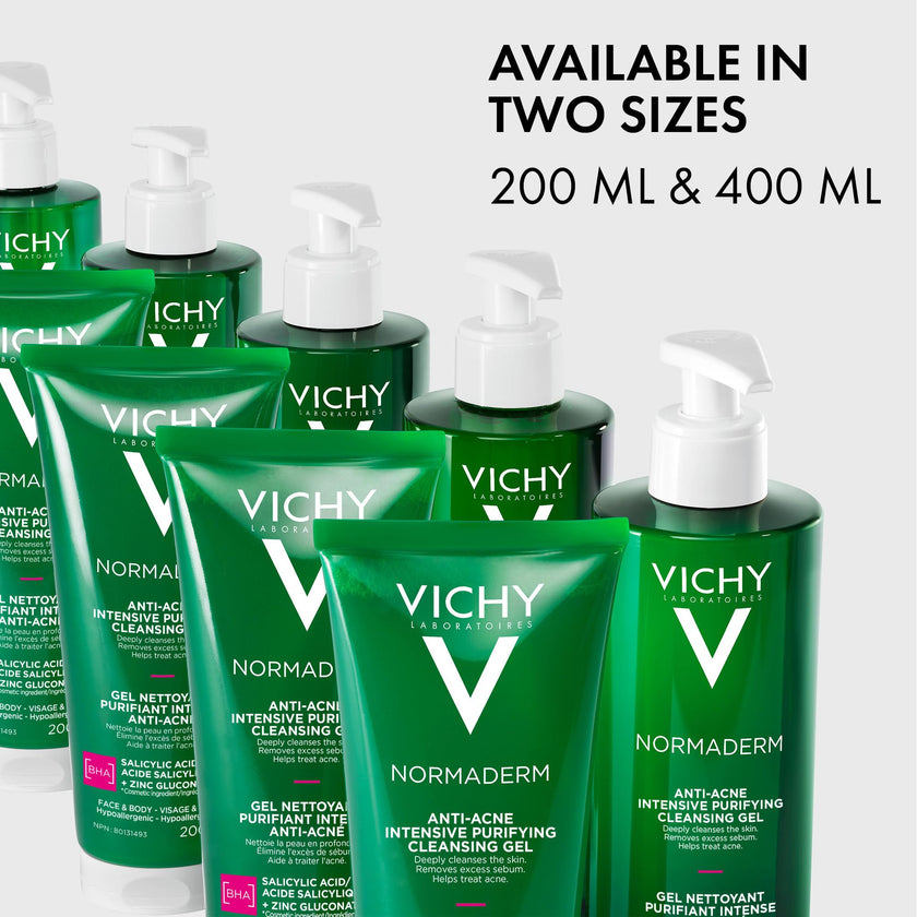 Vichy Anti-Acne Salicylic Acid Cleansing Gel, Normaderm Purifying Face Wash for Oily Skin, Acne Breakouts and Pores. Oil-free, Soap-Free, Non-Comedogenic, Hypoallergenic, Dermatologist Recommended 🍁 All In One Marketplace Canada