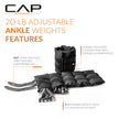 CAP Barbell 20 lb Adjustable Ankle Weights – Pair 🍁 All In One Marketplace Canada