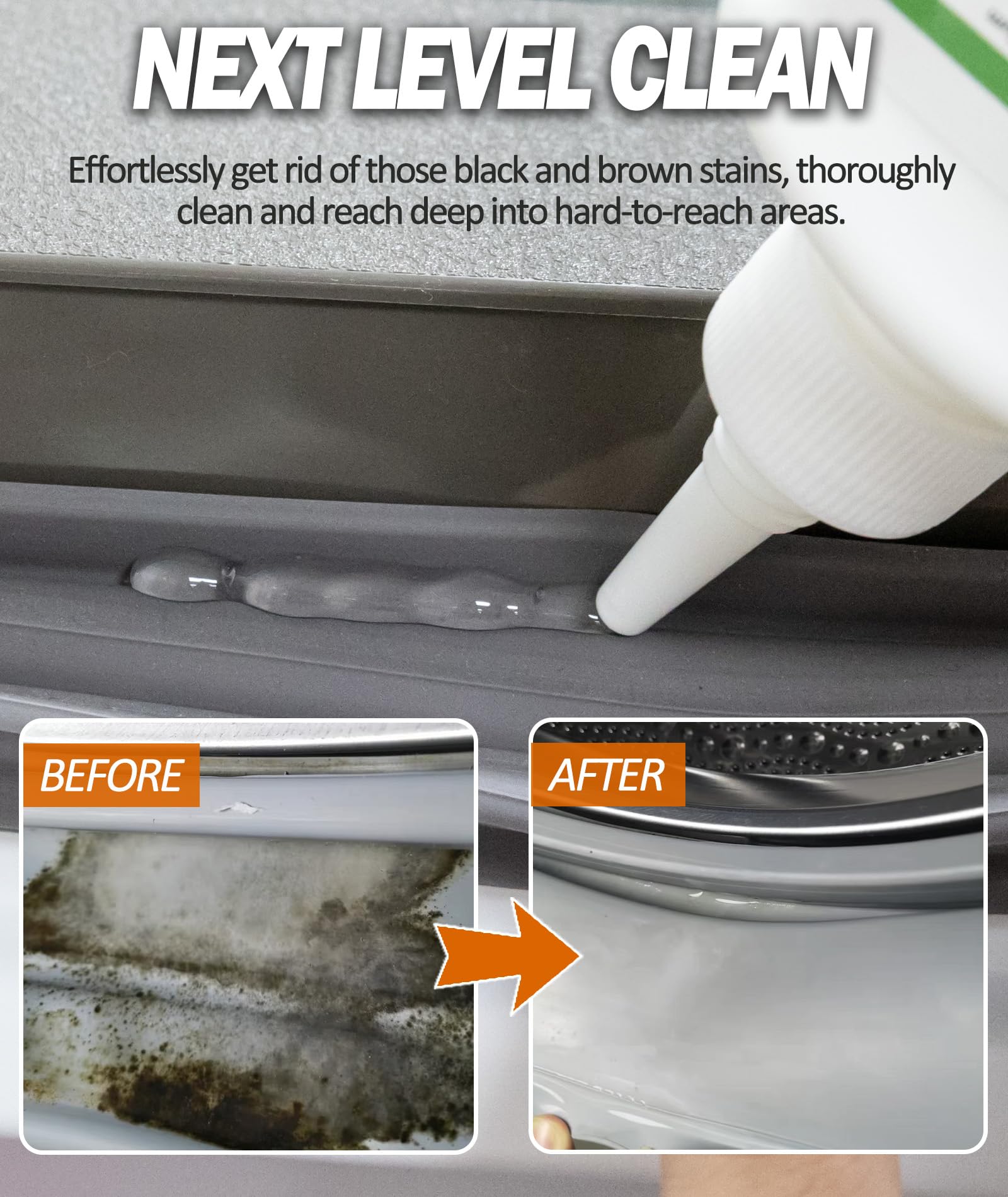 Mould Remover Gel, Powerful Mould Mildew Remover for Washing Machine, Top Load, Front Load, Tub Seal, Grout, Bathroom, Shower, Tiles, Refrigerator Strips, Kitchen Cleaner - 8 fl.oz 🍁 All In One Marketplace Canada