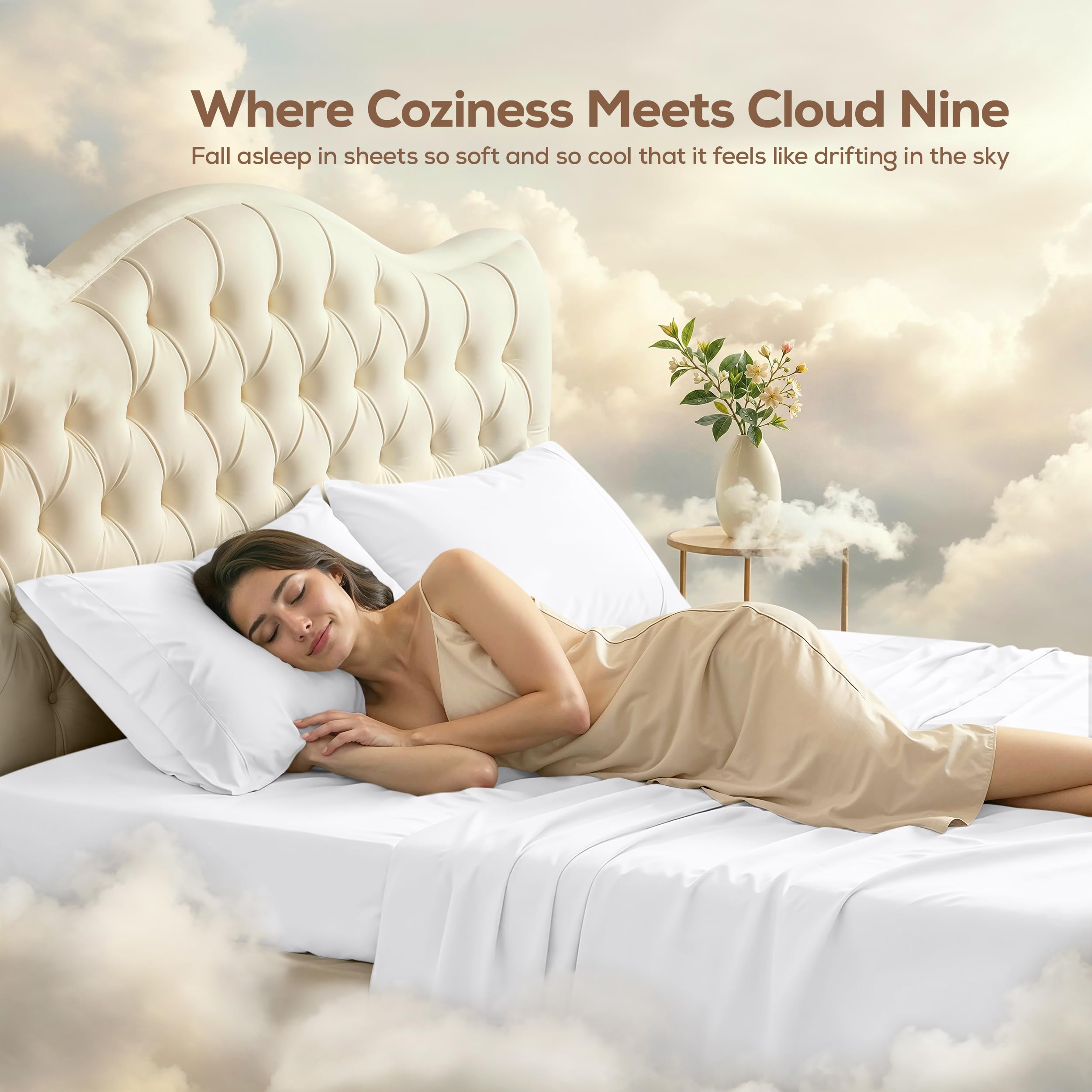 Utopia Bedding King Bed Sheets - 4 Piece King Size Cooling Sheet Set - Hotel Luxury Soft Breathable Microfiber, Oeko-TEX, Deep Pocket Easy Fit & Care, Fade & Wrinkle Resistant, White 🍁 All In One Marketplace Canada